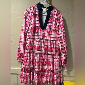 Sail To Sable Charlotte Dress In Red, Pink & White Plaid, M